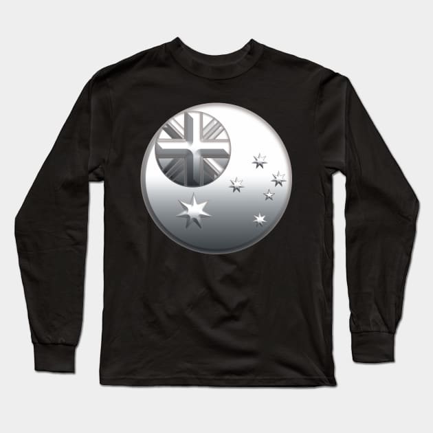 Chrome Australian Flag Long Sleeve T-Shirt by Ricogfx